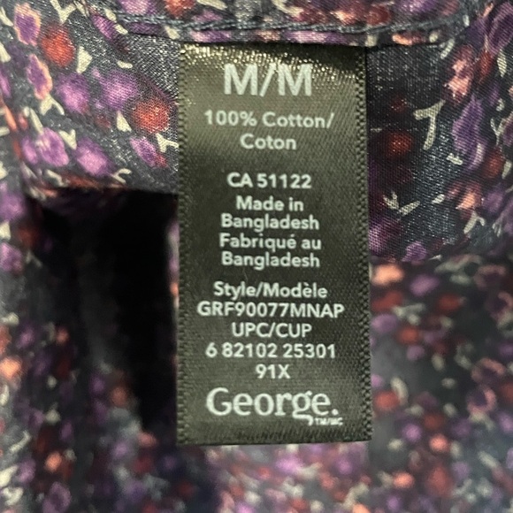 George Men's  Long Sleeve Soft Washed Poplin Shirt - Picture 10 of 10